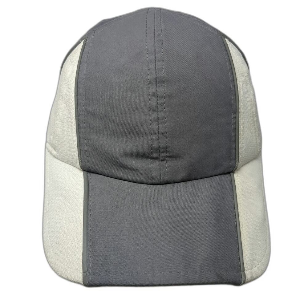 Athletic Works Baseball Cap Gray One Size Strapback Color Block Curved Brim Hat